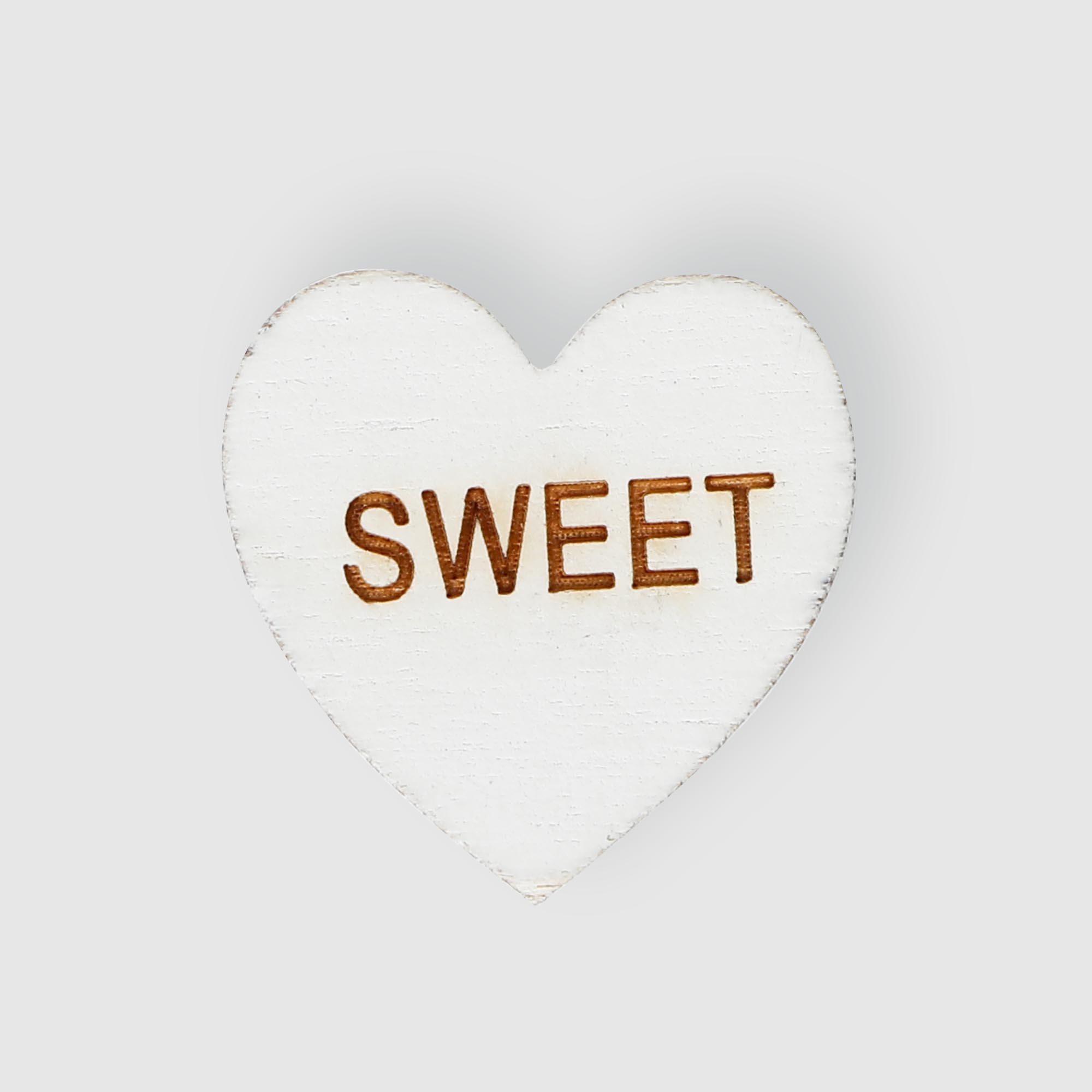Набор сердец Dekor pap декоративных деревянных с надписью sweet