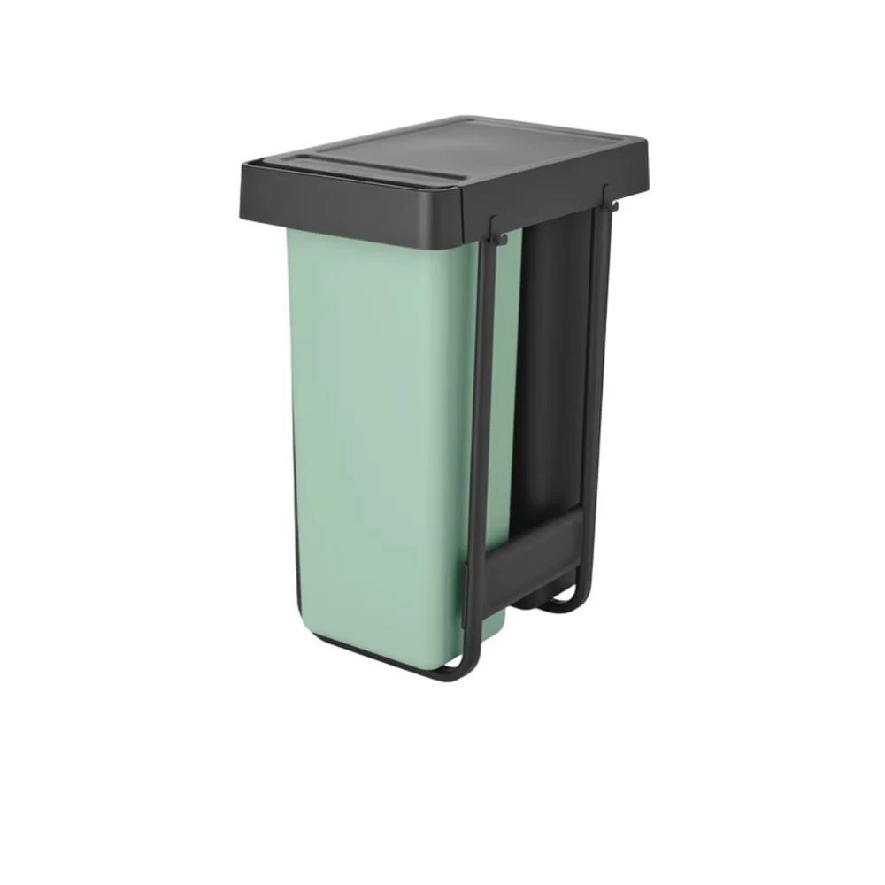 Набор ведер для мусора Brabantia Sort & Go с крышкой 30/30 л пластик темно-серый/мятно-голубой