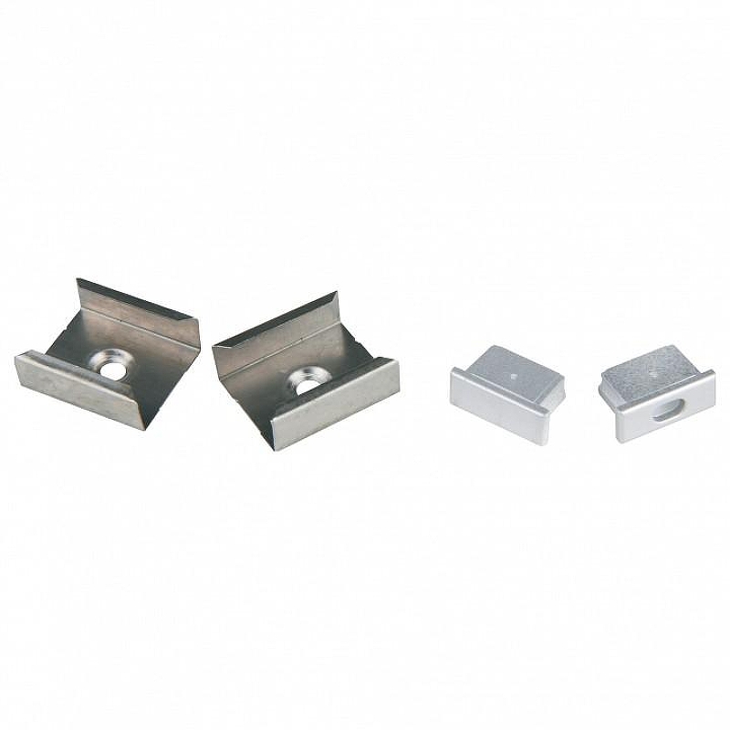 Набор заглушек и скоб для профиля Uniel UFE-N02 SILVER A POLYBAG UL-00000622 цвет Серебро, Серый