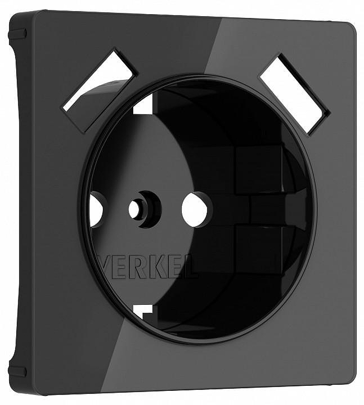 Накладка для розетки с заземлением и 2хUSB Werkel черный акрил W1179548 цвет Черный