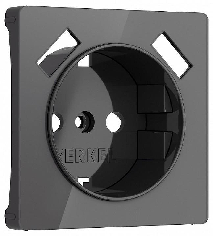 Накладка для розетки с заземлением и 2хUSB Werkel графит акрил W1179544 цвет Графит