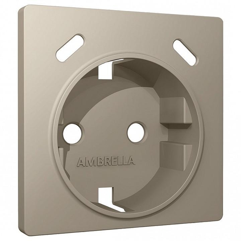 Накладка для розетки с заземлением и со шторками и 2хUSB type С Ambrella Volt ALFA AP3705 цвет Бежевый, Серый
