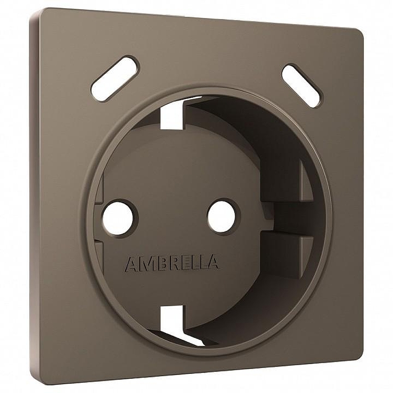 Накладка для розетки с заземлением и со шторками и 2хUSB type С Ambrella Volt ALFA AP6405 цвет Бронза