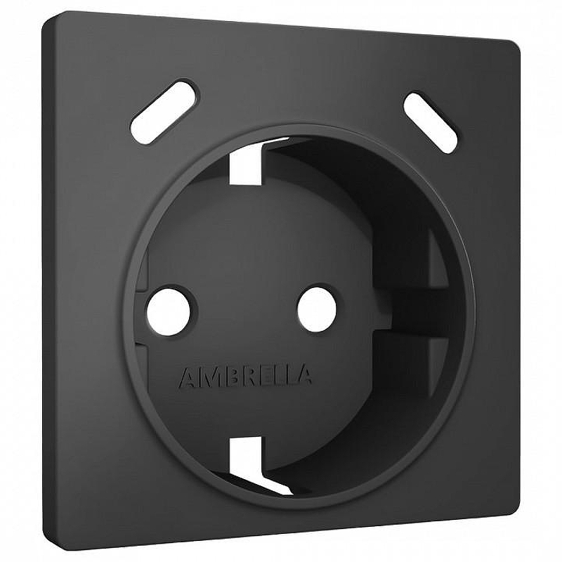 Накладка для розетки с заземлением и со шторками и 2хUSB type С Ambrella Volt ALFA AP9105 цвет Графит