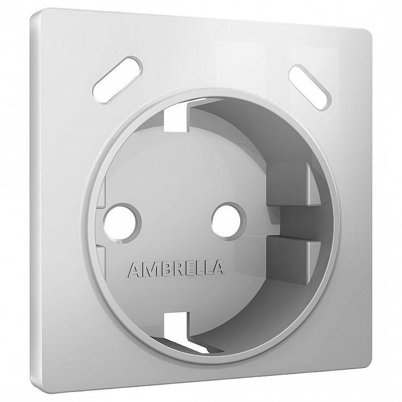 Накладка для розетки с заземлением и со шторками и 2хUSB type С Ambrella Volt ALFA AP4105 цвет Серебро