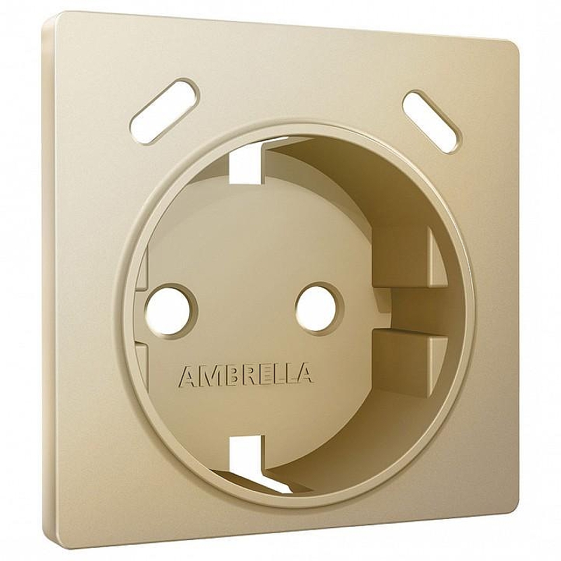 Накладка для розетки с заземлением и со шторками и 2хUSB type С Ambrella Volt ALFA AP6105 цвет Бежевый
