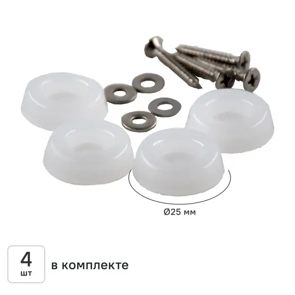 Накладка на мебельные ножки KONSENSA 25 мм круглые шерсть цвет прозрачный 4 шт.