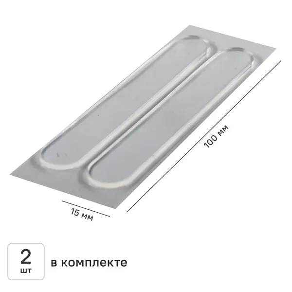 Накладка на мебельные ножки самоклеящиеся KONSENSA 15x100 мм прямоугольные силикон цвет прозрачный 2 шт.