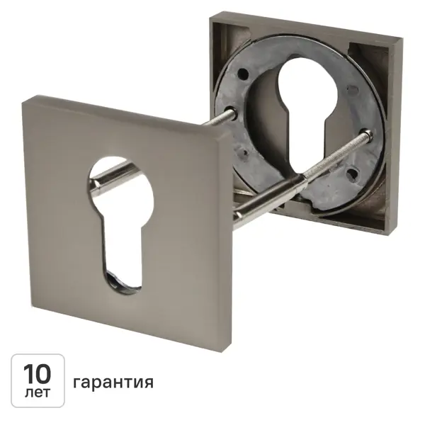 Накладка на замочную скважину KREAFORTA квадратная цвет никель 2 шт.