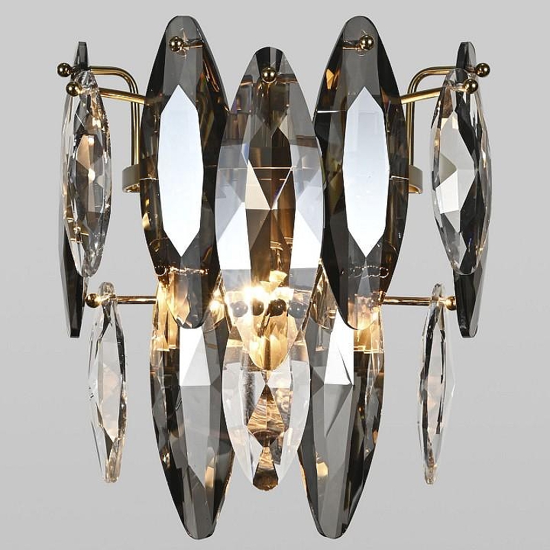 Накладной светильник Bogate's Onyx 372/2 Strotskis цвет плафона/подвески Дымчатый, Прозрачный, цвет арматуры Золото