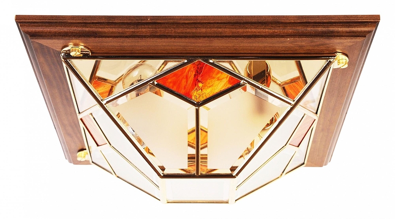 Накладной светильник Doge Luce 1028 1028/2PL-LN.Satinato+R.Rosso GOLD цвет плафона/подвески Прозрачный, цвет арматуры Золото