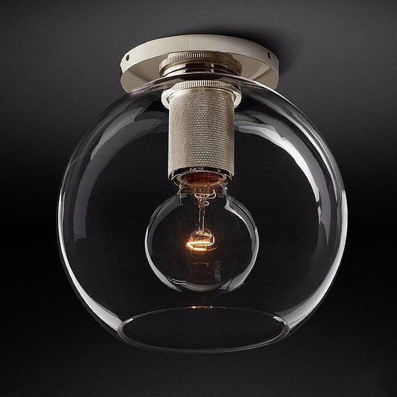 Накладной светильник Imperiumloft RH Utilitaire Globe 48,068 цвет плафона/подвески Прозрачный, цвет арматуры Никель