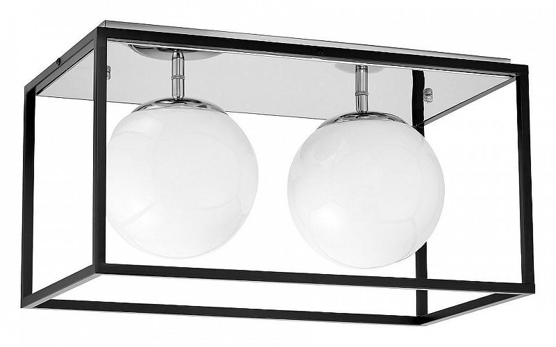 Накладной светильник LUMINA DECO LDC 8060-2 CHR+BK цвет плафона/подвески Белый, цвет арматуры Хром, Черный