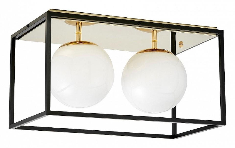 Накладной светильник LUMINA DECO LDC 8060-2 F.GD+BK цвет плафона/подвески Белый, цвет арматуры Золото, Черный