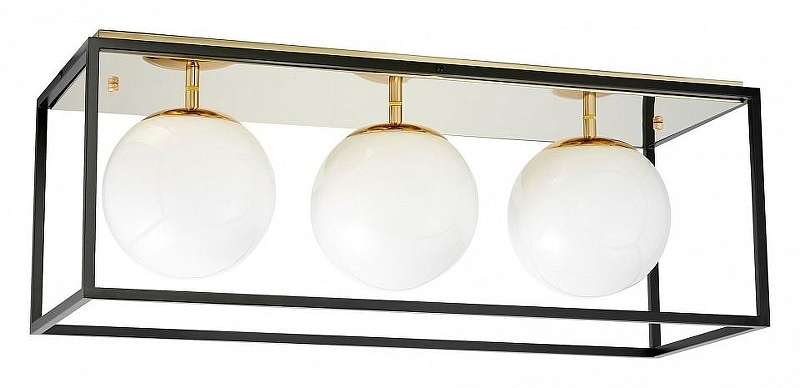 Накладной светильник LUMINA DECO LDC 8060-3 F.GD+BK цвет плафона/подвески Белый, цвет арматуры Золото, Черный