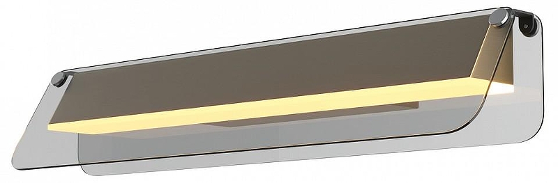 Накладной светильник Maytoni Flat MOD296WL-L10BS3K цвет плафона/подвески Серый, цвет арматуры Латунь, Черный