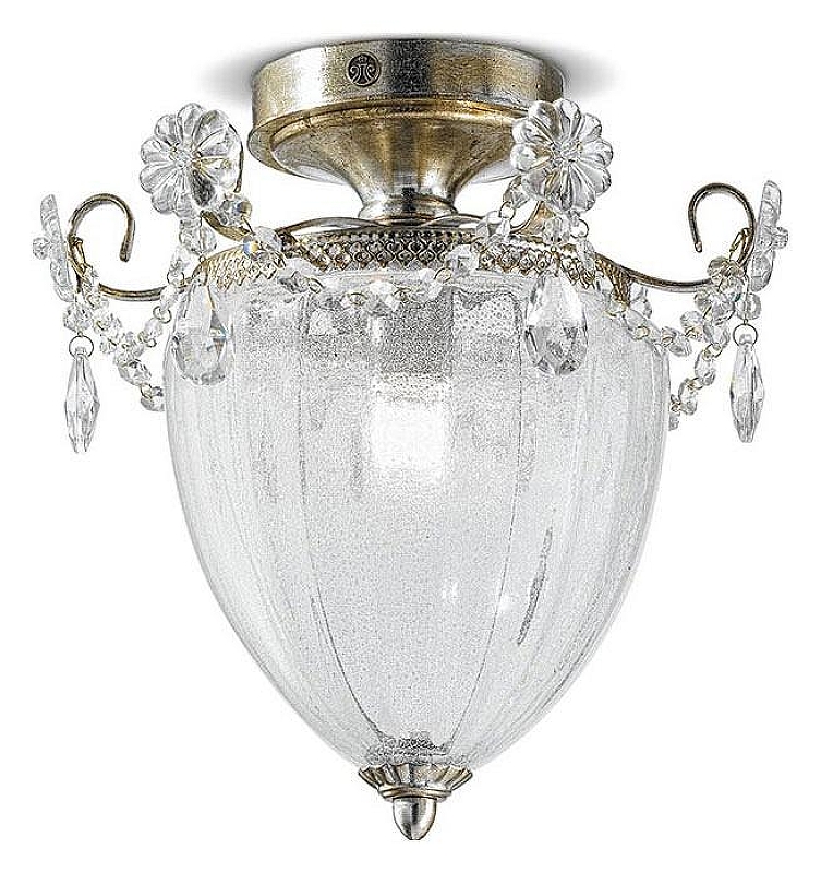 Накладной светильник MM Lampadari Rugiada 6957/P1 00 V1669 цвет плафона/подвески Прозрачный, цвет арматуры Золото