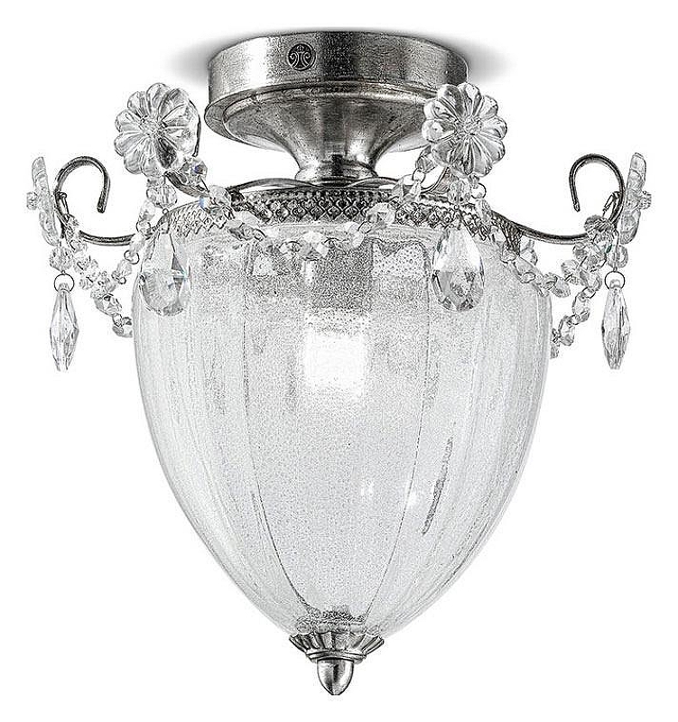 Накладной светильник MM Lampadari Rugiada 6957/P1 00 V1690 цвет плафона/подвески Прозрачный, цвет арматуры Серебро