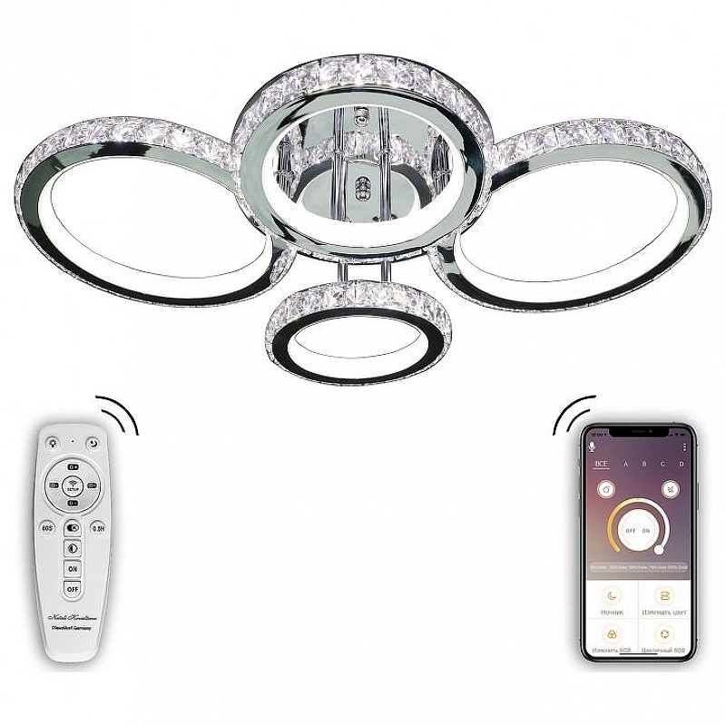 Накладной светильник Natali Kovaltseva INNOVATION STYLE INNOVATION STYLE 83009 цвет плафона/подвески Прозрачный, цвет арматуры Хром