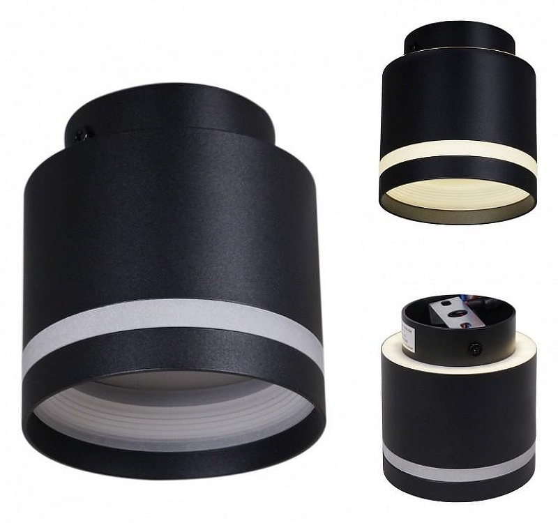 Накладной светильник Reluce Technical 53001 53001-9.5-001IL GX53+LED3W BK цвет плафона/подвески Белый, Черный, цвет арматуры Белый, Черный