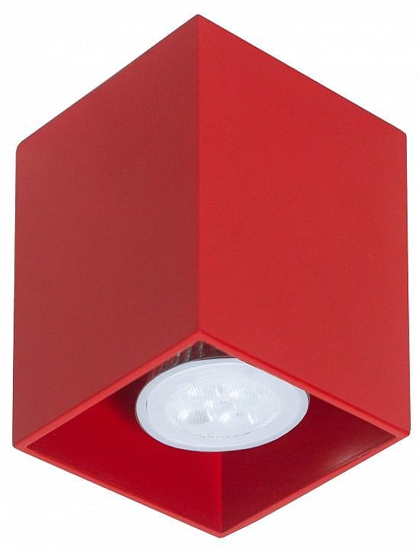 Накладной светильник TopDecor Tubo8 SQ Tubo8 SQ P1 09 цвет плафона/подвески Красный, цвет арматуры Красный