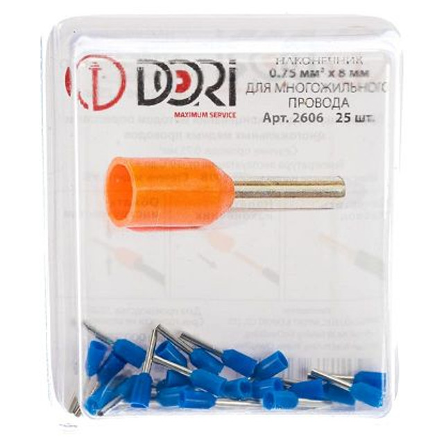 наконечник втулочный DORI изолированный 0,75 кв мм 25шт