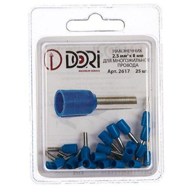 наконечник втулочный DORI изолированный 2,5 кв мм 25шт