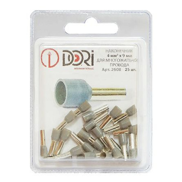 наконечник втулочный DORI изолированный 4 кв мм 25шт