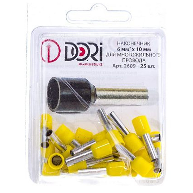наконечник втулочный DORI изолированный 6 кв мм 25шт