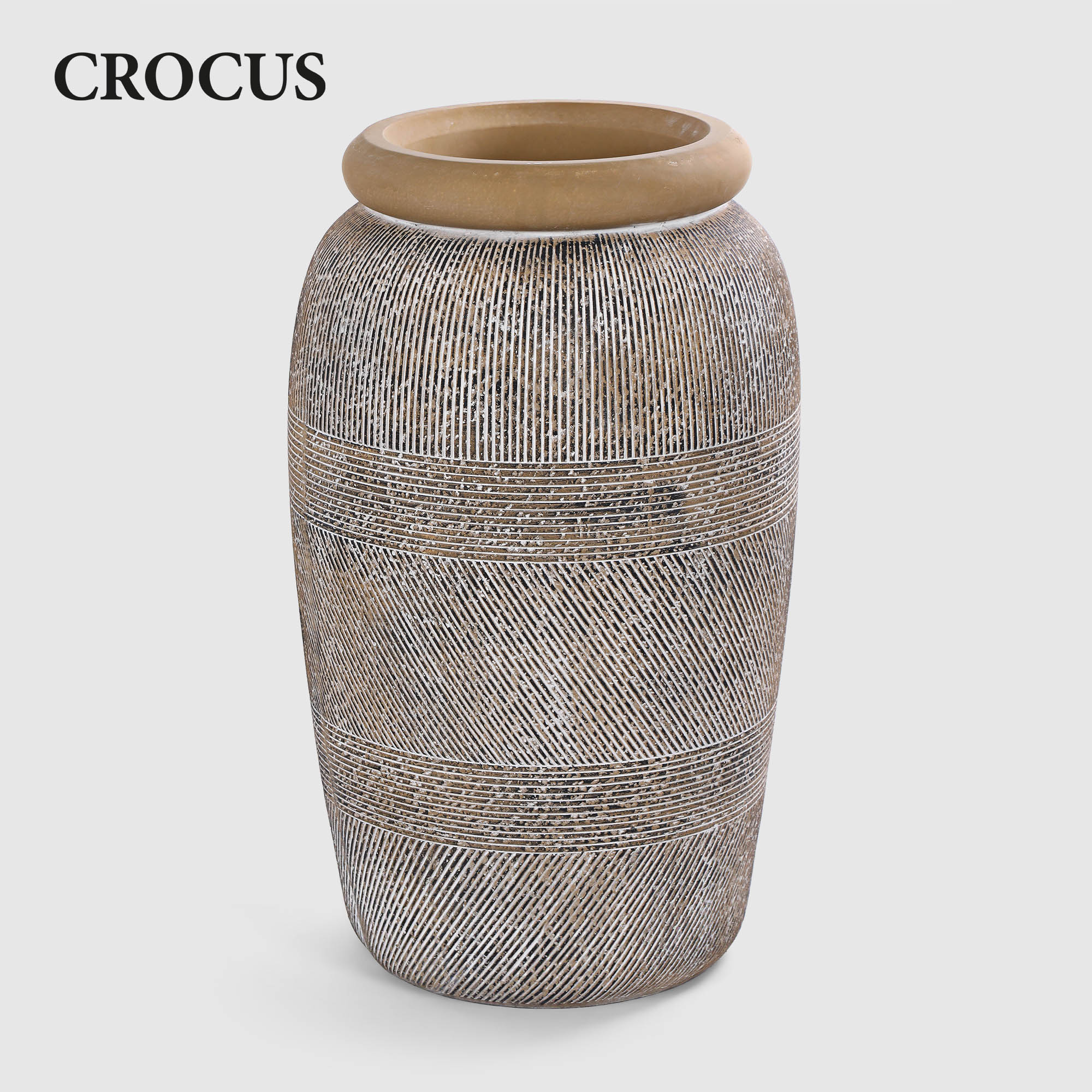 Напольная ваза Crocus бежево-коричневая 42х42х71,5 см