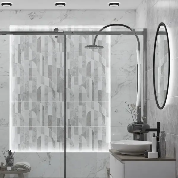 Настенная плитка Azori Misteria Geometria 31.5x63 см 1.79 м² матовая цвет серый
