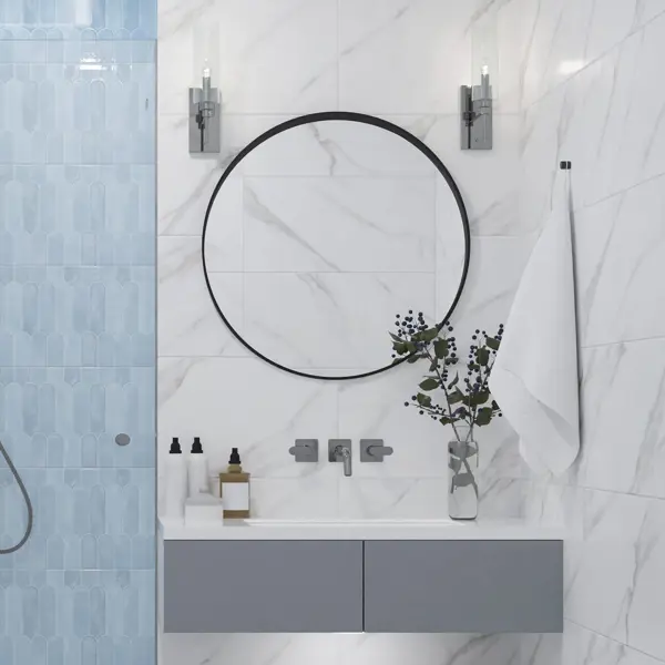 Настенная плитка Azori Mozart Calacatta 31.5x63 см 1.79 м² глянцевая цвет белый