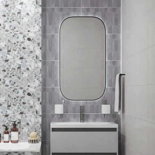 Настенная плитка Azori Salieri Grey 31.5x63 см 1.79 м² глянцевая цвет серый
