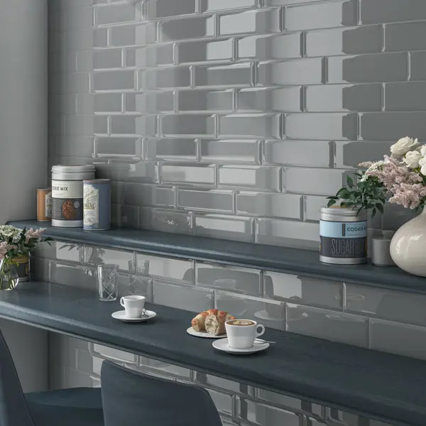 Настенная плитка Kerama Marazzi Аккорд 8.5x28.5 см 0.97 м² глянцевая цвет дымчато-темный