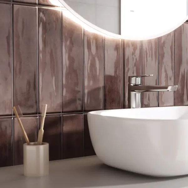 Настенная плитка KREAFORTA Cascada 29.8x59.8 1.425м цвет глянцевая коричневый