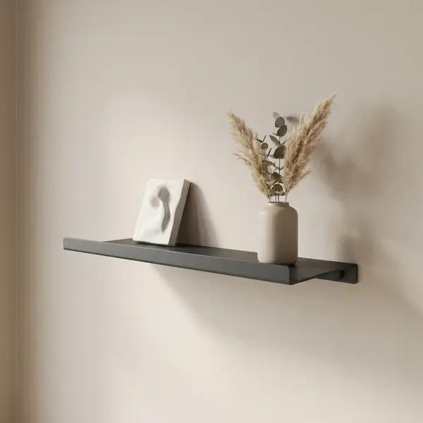 Настенная полка Konsensa 33x12 см металл цвет черный