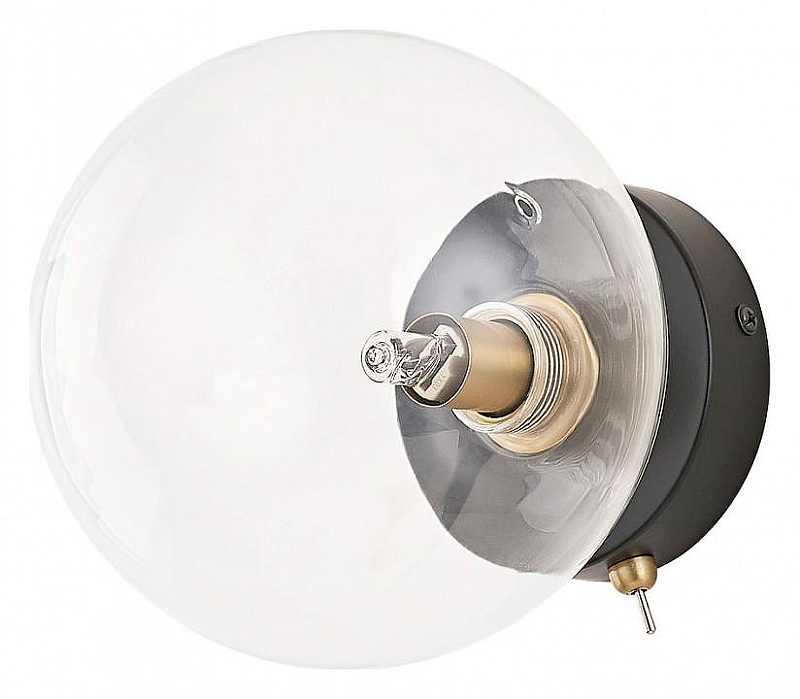 Настенный светильник Artelamp V1ncent A7790AP-1BK цвет плафона/подвески Прозрачный, цвет арматуры Черный