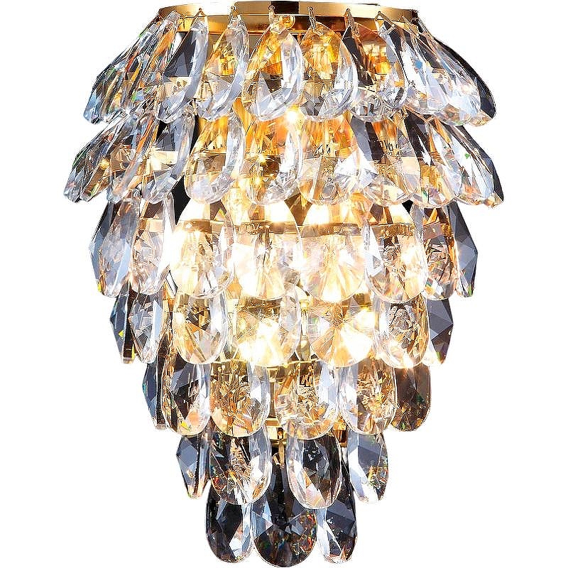 Настенный светильник Crystal Lux Charme AP3 Gold Transparent цвет плафона/подвески Прозрачный, цвет арматуры Золото
