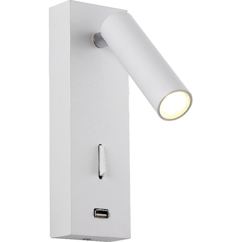 Настенный светильник Crystal Lux CLT 210W USB WH цвет плафона/подвески Белый, цвет арматуры Белый