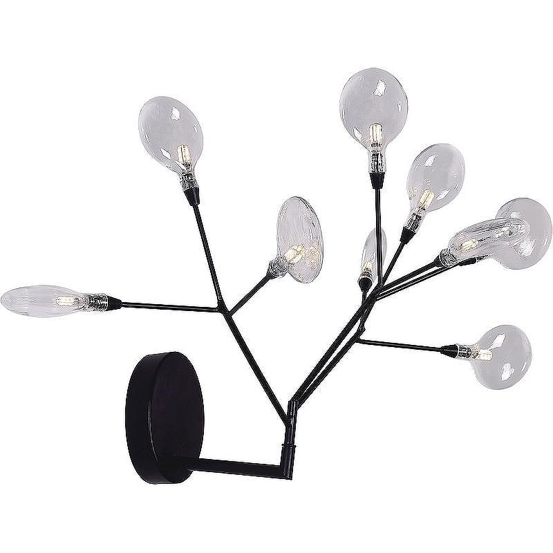 Настенный светильник Crystal Lux Evita AP9 Black Transparent цвет плафона/подвески Прозрачный, цвет арматуры Черный