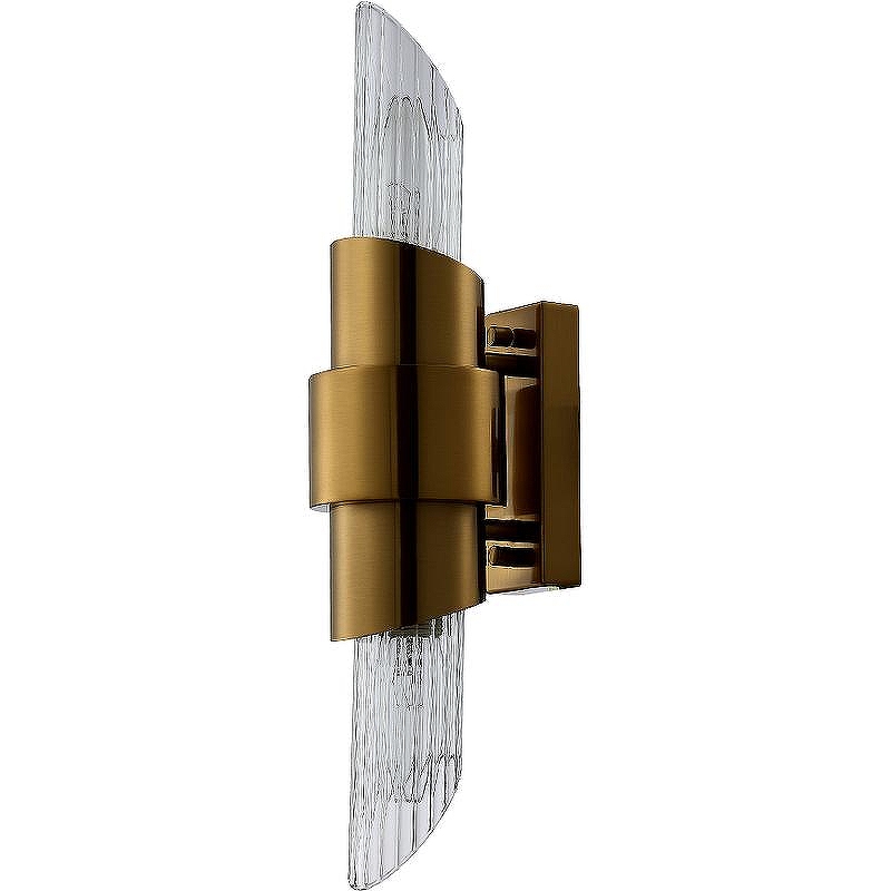 Настенный светильник Crystal Lux Justo AP2 Brass цвет плафона/подвески Прозрачный, цвет арматуры Латунь