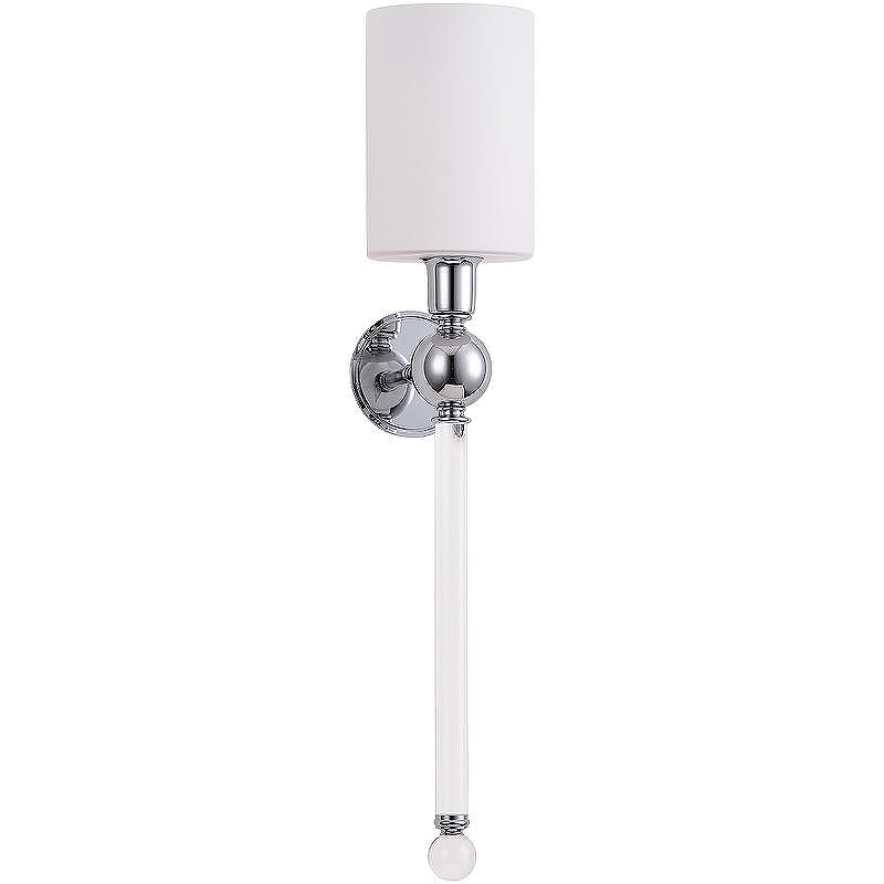 Настенный светильник Crystal Lux Mirabella AP1 Chrome White цвет плафона/подвески Белый, цвет арматуры Хром