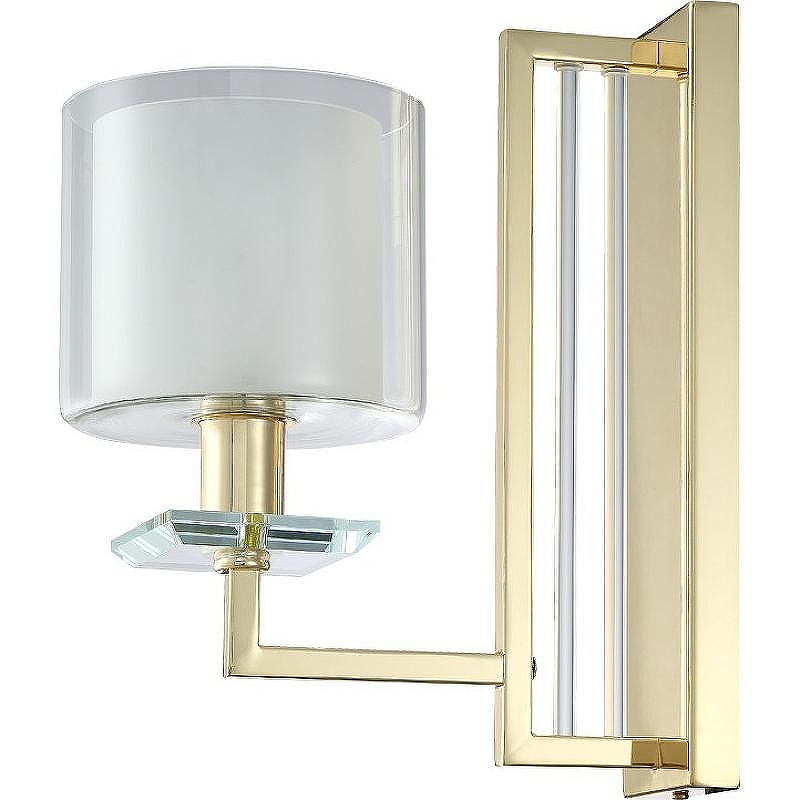 Настенный светильник Crystal Lux Nicolas AP1 Gold White цвет плафона/подвески Белый, Прозрачный, цвет арматуры Золото