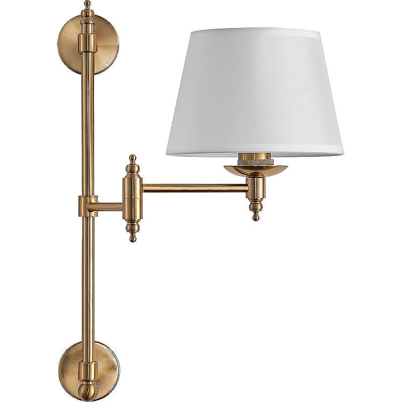 Настенный светильник Crystal Lux Poesia AP1 Brass цвет плафона/подвески Белый, цвет арматуры Латунь