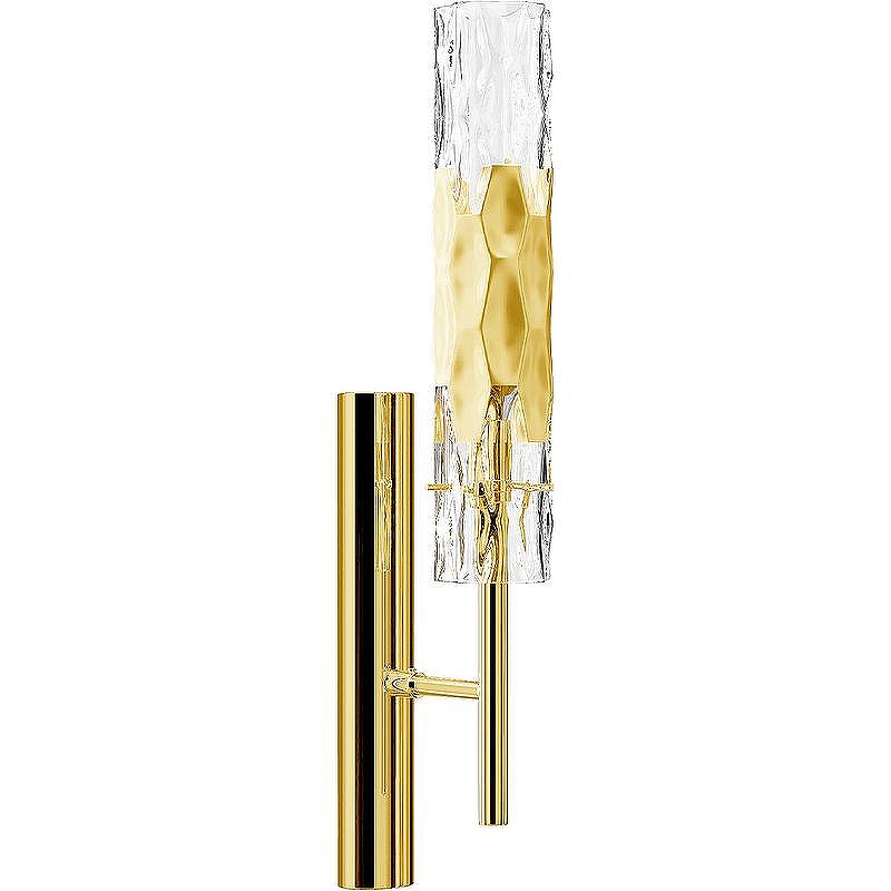 Настенный светильник Crystal Lux Primavera AP1 Gold цвет плафона/подвески Прозрачный, цвет арматуры Золото