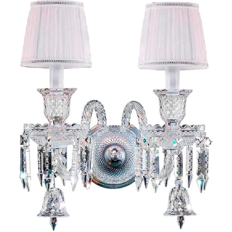 Настенный светильник Crystal Lux Princess AP2 цвет плафона/подвески Белый, цвет арматуры Прозрачный, Хром