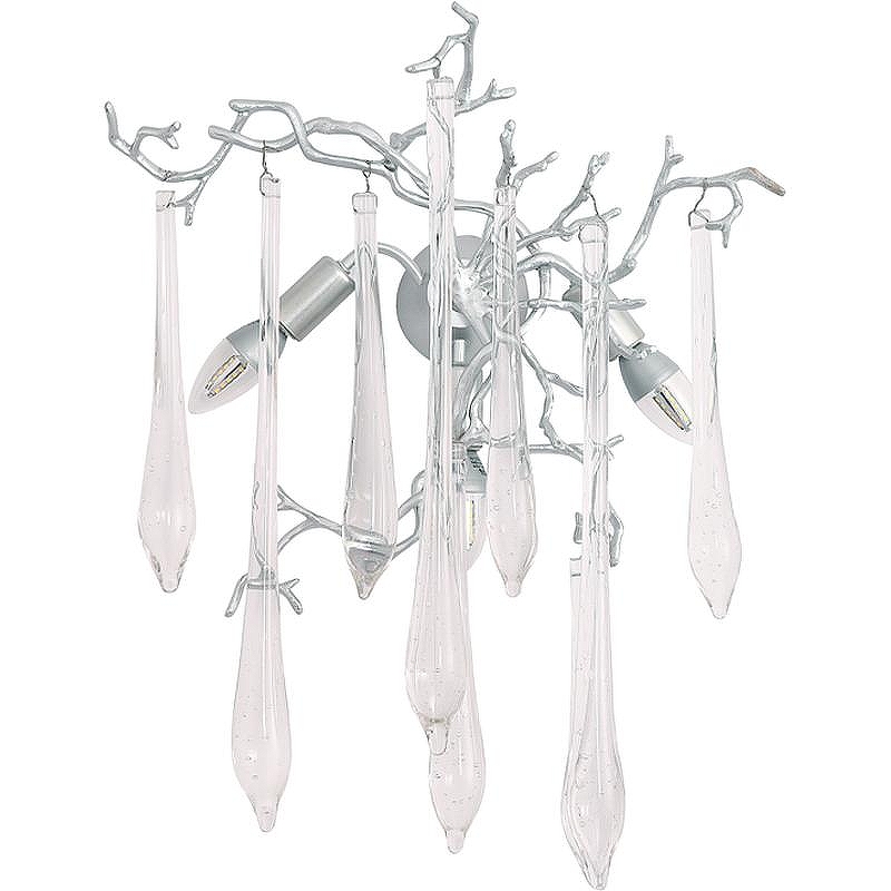 Настенный светильник Crystal Lux Reina AP3 Silver Patina цвет плафона/подвески Прозрачный, цвет арматуры Серебро