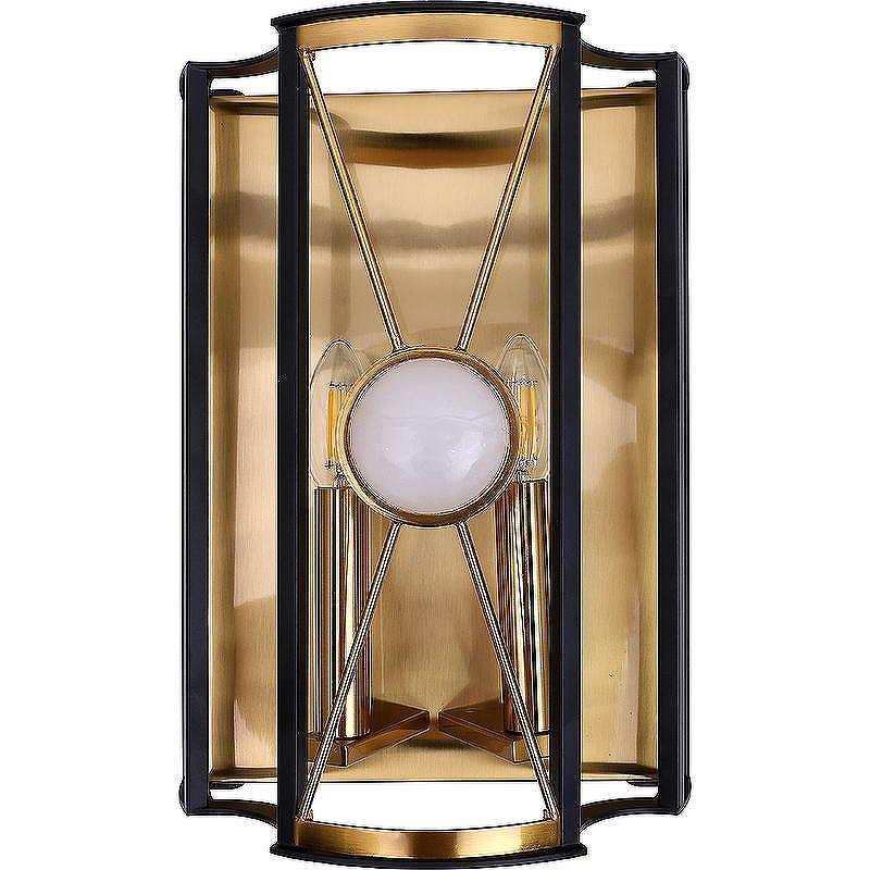 Настенный светильник Crystal Lux Tandem AP2 Gold цвет плафона/подвески Золото, Черный, цвет арматуры Черный, Золото