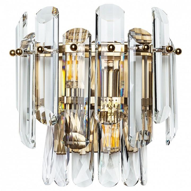 Настенный светильник Divinare Bellatrix 3510/17 AP-2 цвет плафона/подвески Прозрачный, цвет арматуры Латунь