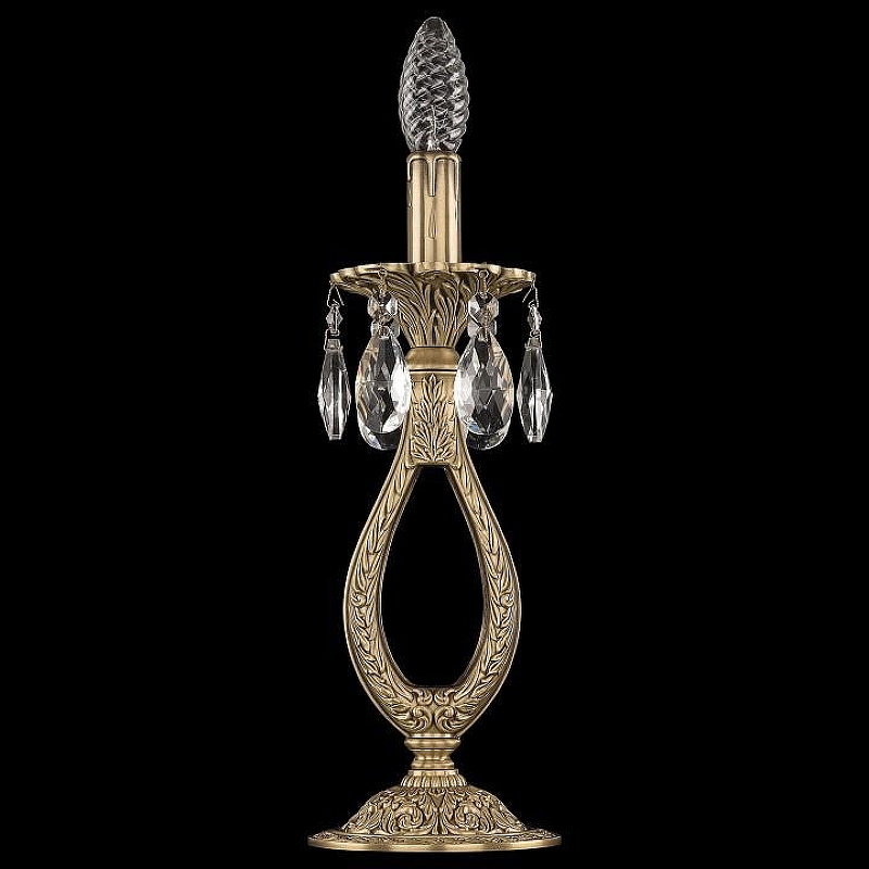 Настольная лампа Bohemia Ivele Crystal 7200 72300l/1-33 FP цвет плафона/подвески Прозрачный, цвет арматуры Бронза